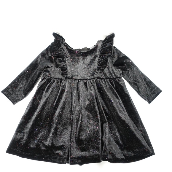 Little Me Other - Baby | Little Me | Black Sparkle Ruffle Dress 6 Months